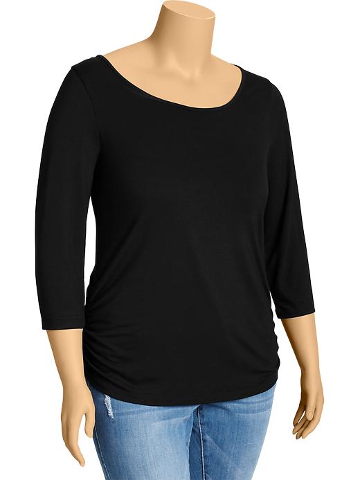 View large product image 1 of 1. Side-Shirred Plus-Size Tee