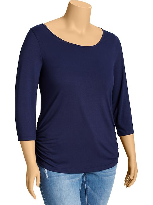 View large product image 1 of 1. Side-Shirred Plus-Size Tee