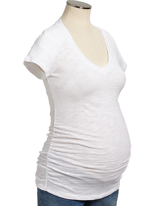 View large product image 1 of 1. Maternity Slub-Knit V-Neck Tees