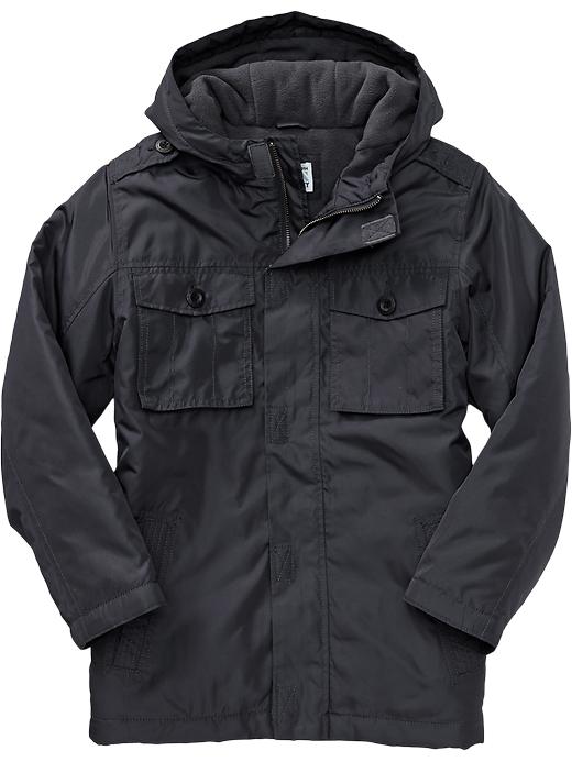 Old Navy Boys Performance Fleece Lined Military Jackets Carbon in my