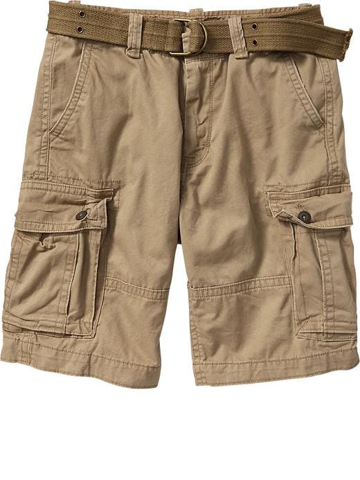 View large product image 1 of 1. Men's Belted Cargo Shorts (10 1/2")