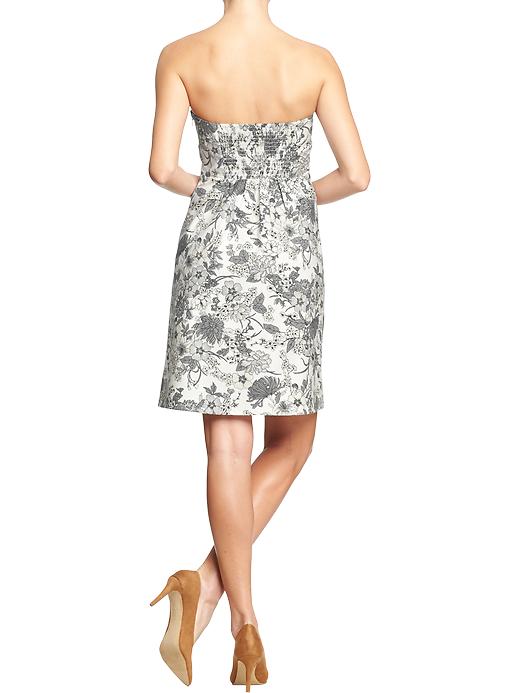 View large product image 2 of 2. Women's Strapless Flower-Print Dresses