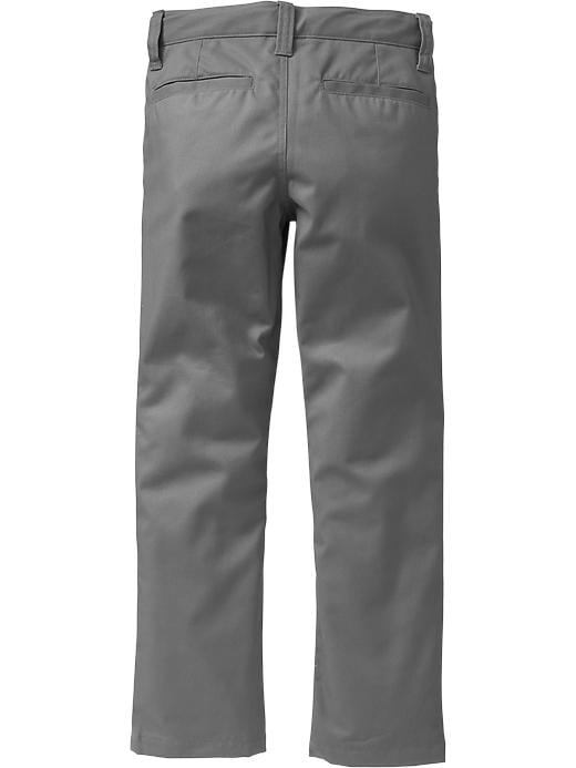 View large product image 2 of 2. Flat-Front Skinny Uniform Khakis for Boys