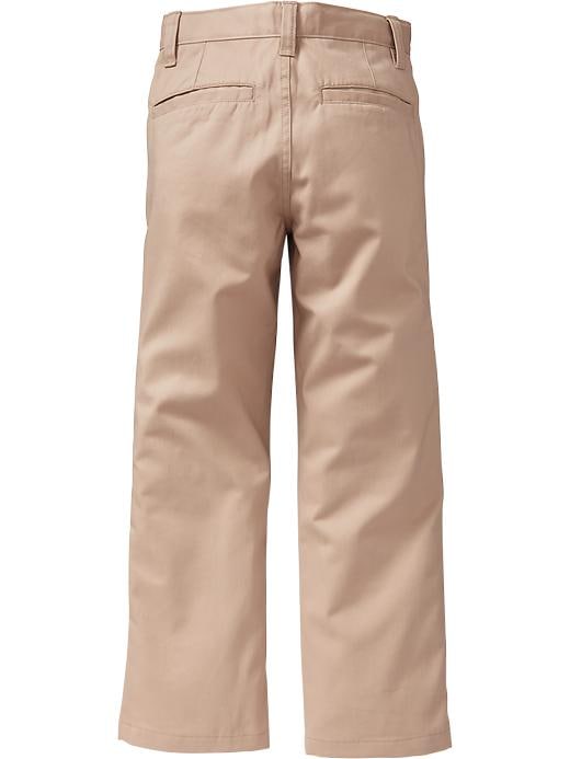 View large product image 2 of 2. Boys Plain-Front Straight Uniform Khaki 2-Packs