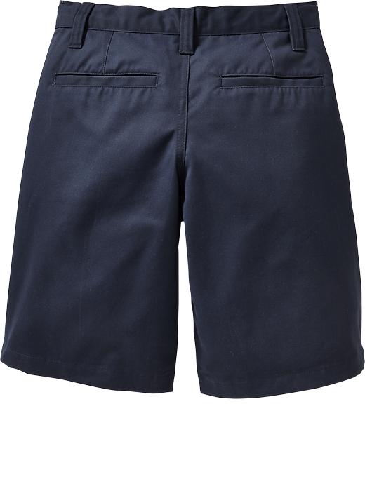 View large product image 2 of 2. Boys Plain-Front Uniform Shorts 2-Pack