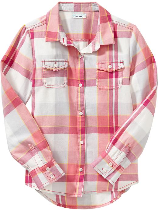 View large product image 1 of 1. Girls Plaid Flannel Shirts