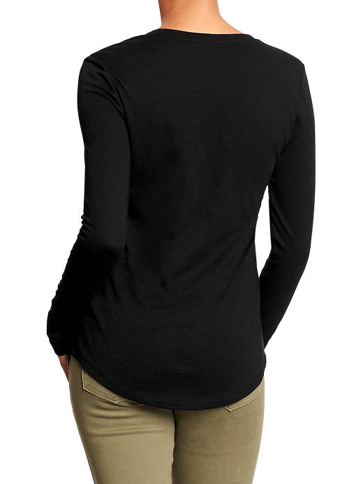 View large product image 2 of 2. Women's Relaxed Slub-Knit Pocket Tees