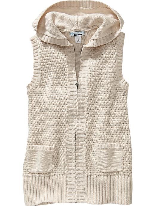 Old Navy Girls Hooded Sweater Vests Chantilly cream buy