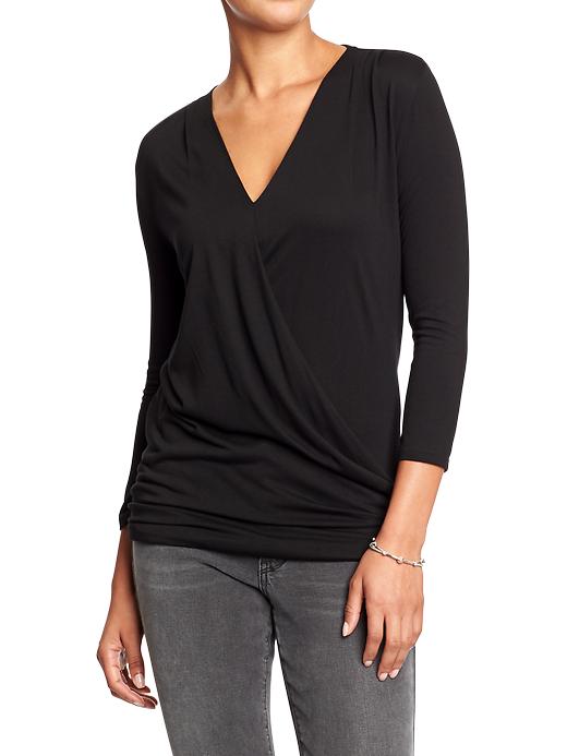 Womens Wrap Front Tops Size S - Blackjack