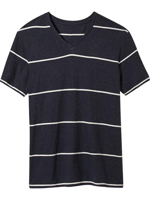 View large product image 1 of 1. Men's Thin-Stripe V-Neck Tees