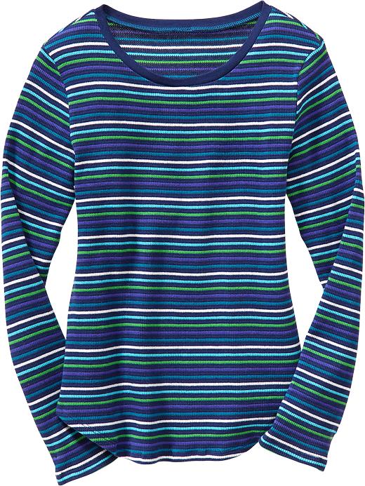 View large product image 1 of 1. Girls Patterned Waffle-Knit Tees