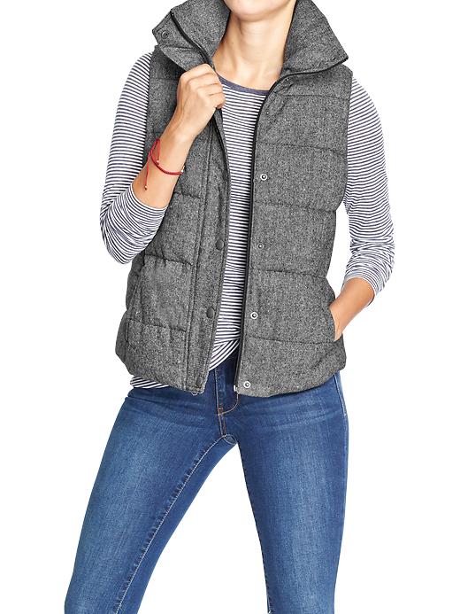 Old Navy Quilted Tweed Vest  Gap Floral Jacquard Vest