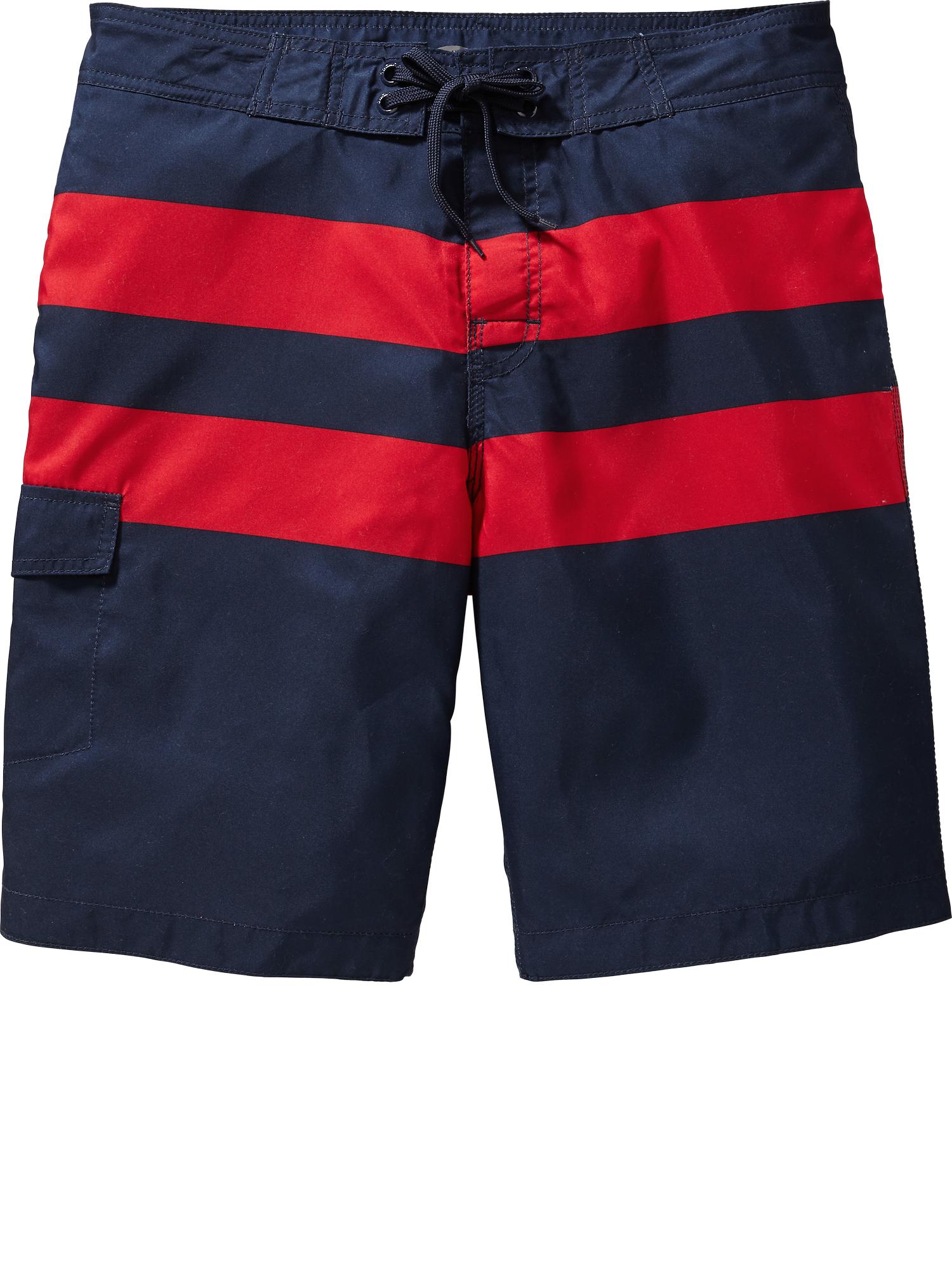View large product image 1 of 1. Men's Rugby-Stripe Board Shorts