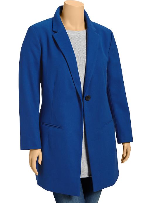 View large product image 1 of 1. Women's Brushed-Twill Long Blazers