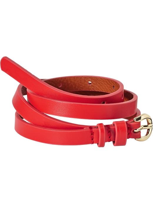 View large product image 1 of 1. Skinny Faux-Leather Belt