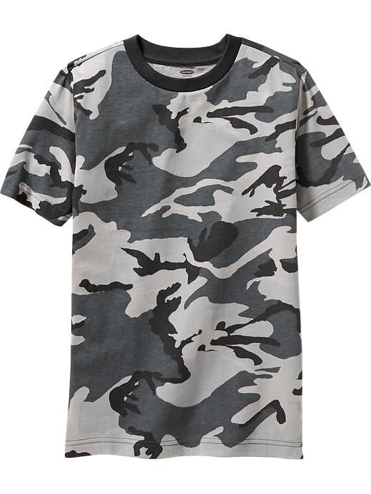 View large product image 1 of 1. Boys Camo Crew-Neck Tees