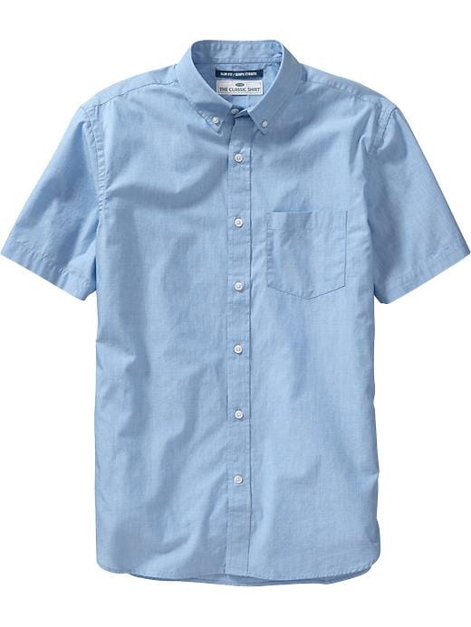 View large product image 1 of 1. Slim-Fit Classic Poplin Shirt For Men