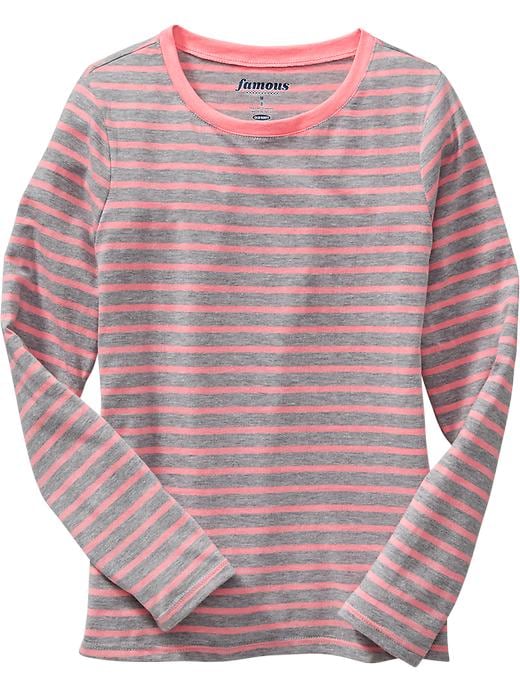 View large product image 1 of 1. Girls Patterned Crew-Neck Tees