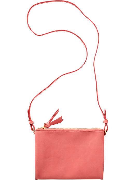 View large product image 1 of 2. Sueded Dual-Zip Crossbody Bag for Women