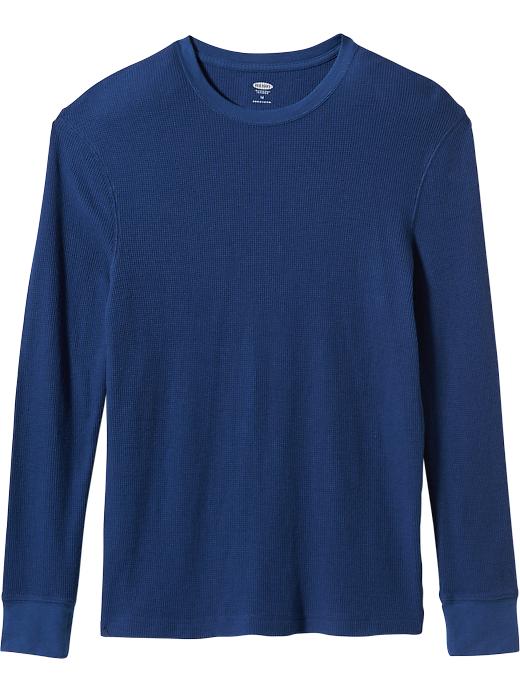 View large product image 1 of 1. Men's Long-Sleeved Waffle-Knit Tees