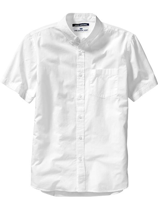 View large product image 1 of 1. Slim-Fit Classic Poplin Shirt For Men