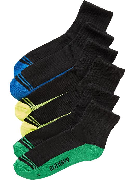 View large product image 1 of 1. Boys Quarter Crew-Sock 3-Packs