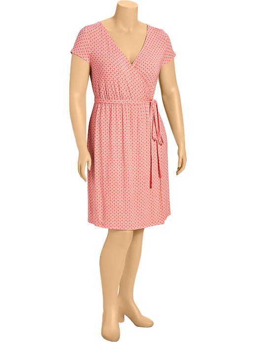 View large product image 1 of 1. Women's Plus Wrap-Front Jersey Dresses