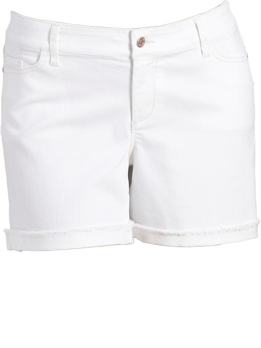 View large product image 1 of 2. Women's Plus Denim Cut-Off Denim Shorts (5")