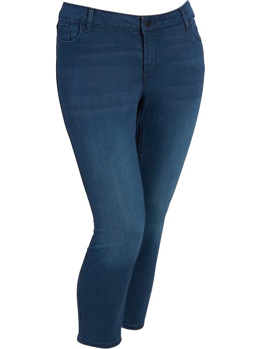 View large product image 1 of 2. Women's Plus The Rockstar Mid-Rise Cropped Jeans
