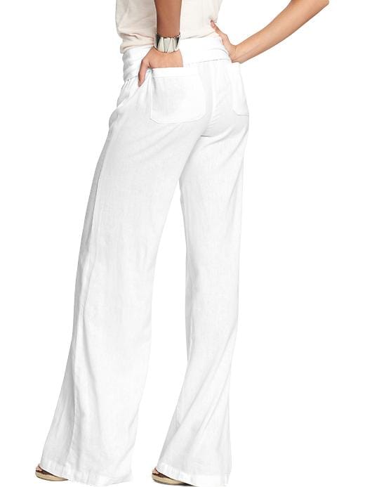 View large product image 2 of 2. Women's Linen-Blend Pull-On Pants
