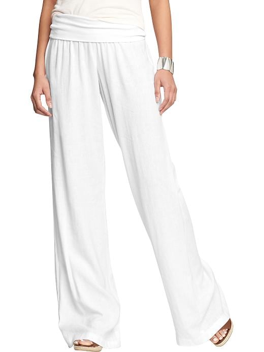 View large product image 1 of 2. Women's Linen-Blend Pull-On Pants
