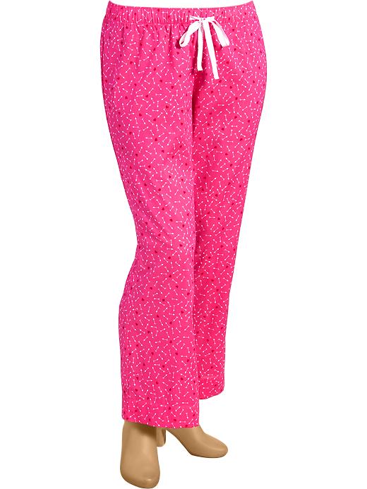 View large product image 1 of 1. Women's Plus Printed-Poplin Lounge Pants