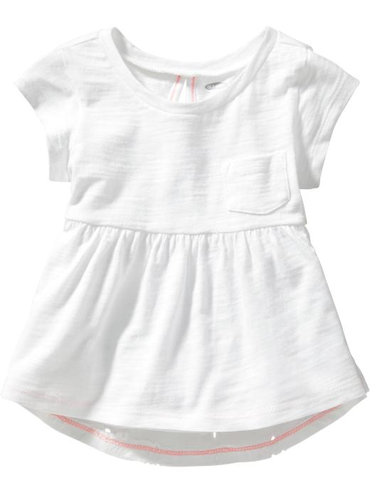 View large product image 1 of 2. Eyelet-Back Peplum Tees for Baby
