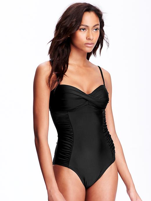 View large product image 1 of 2. Women's Ruched-Side Swimsuits