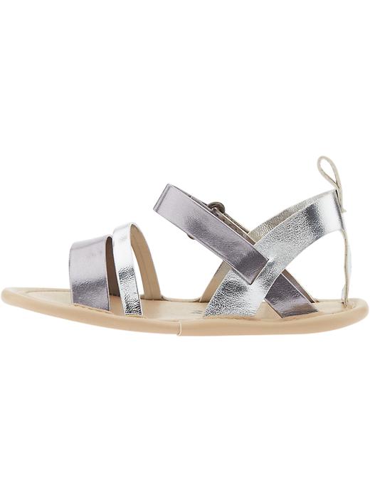 Image number 2 showing, Metallic-Silver Sandals for Baby