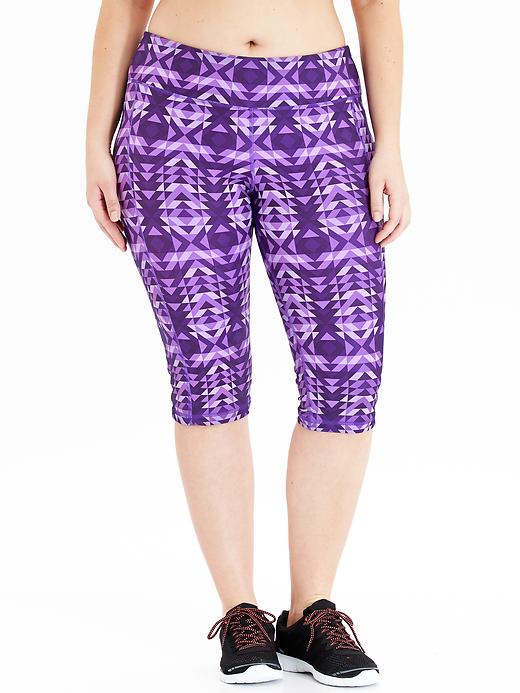 View large product image 1 of 2. High-Rise Go-Dry Compression Plus-Size Capris