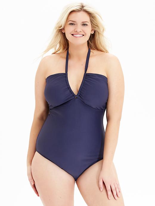 View large product image 2 of 2. Women's Plus Halter Swimsuits