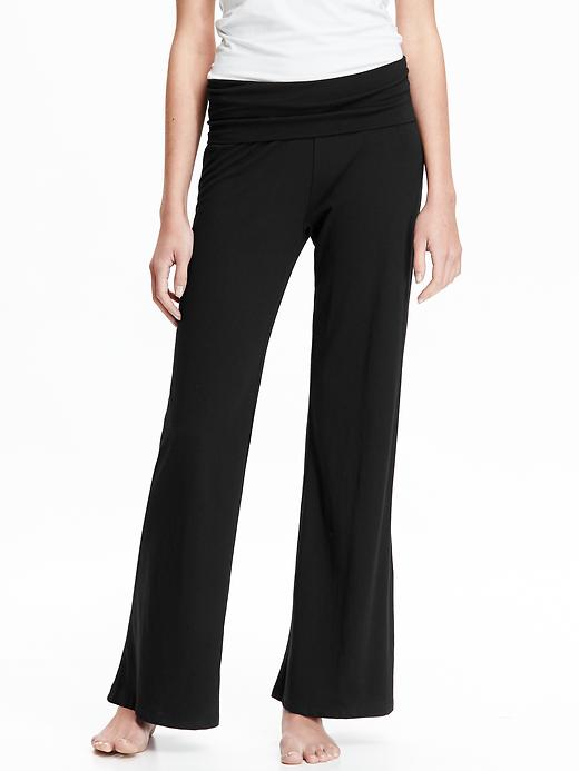 View large product image 1 of 1. Foldover-Waist Wide-Leg Pants