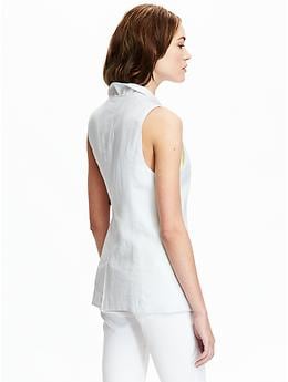 View large product image 2 of 2. Women's Sleeveless Linen-Blend Blazers