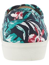 View large product image 3 of 5. Men's Tropical-Print Canvas Sneakers