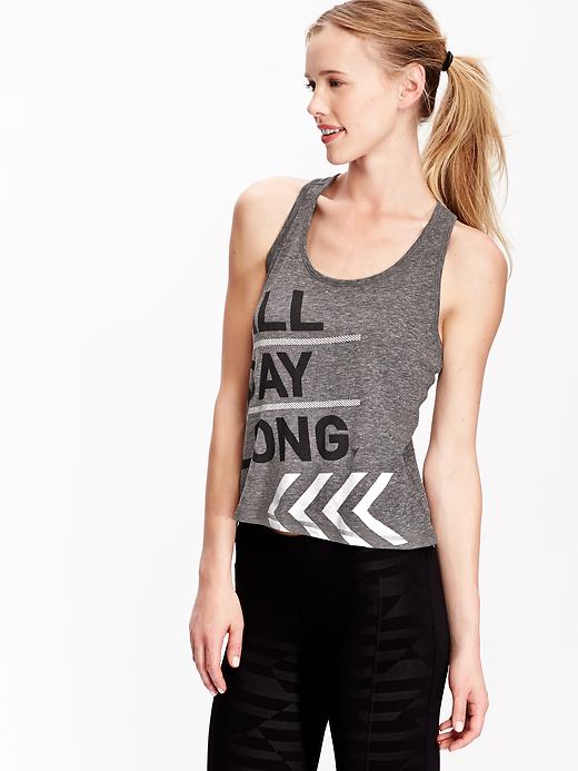View large product image 1 of 1. Women's Go-Dry Cool Graphic Cropped Tanks