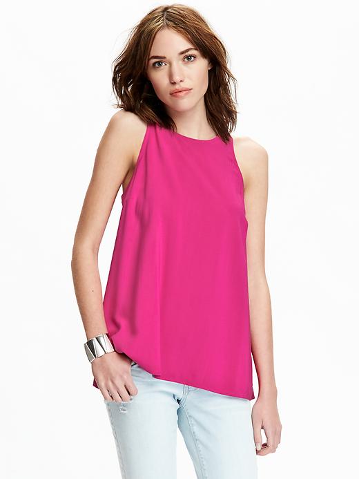 View large product image 1 of 2. Women's Matte-Crepe Tanks