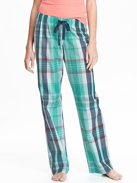 View large product image 1 of 1. Women's Patterned Poplin Lounge Pants