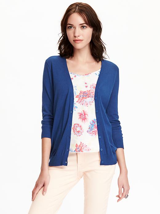 View large product image 1 of 1. Women's 3/4-Sleeved V-Neck Cardigans
