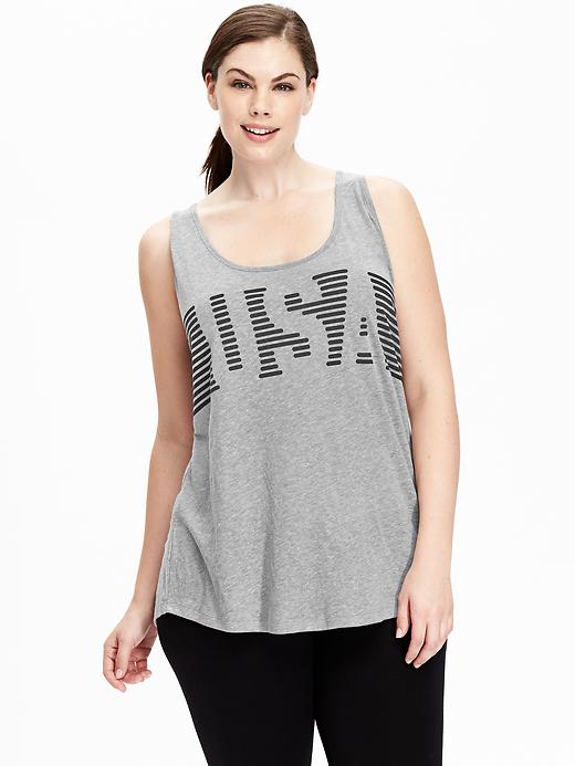 View large product image 1 of 2. Women's Plus  Go-Dry Graphic Tanks