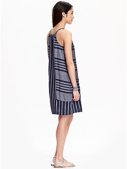View large product image 2 of 2. Women's Striped Linen-Blend Shift Dresses