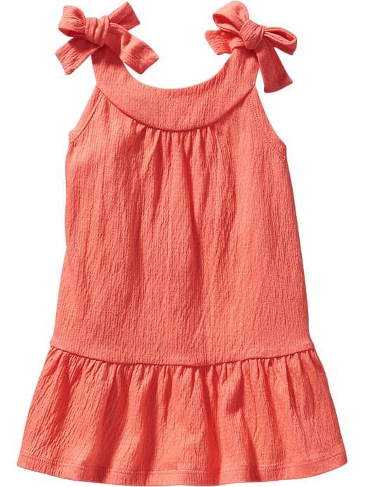 View large product image 1 of 1. Tie-Shoulder Crinkle Dresses for Baby