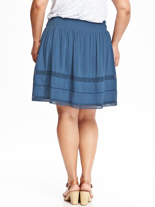 View large product image 2 of 2. Women's Plus Crinkle-Gauze Pull-On Skirts