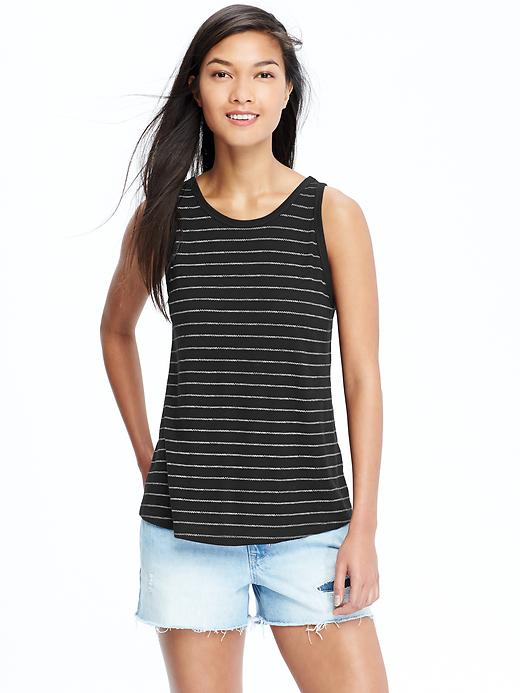 View large product image 1 of 1. Women's Jacquard Scoop-Back Tanks