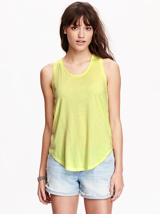 View large product image 1 of 1. Scoop-Neck Hi-Lo Tank